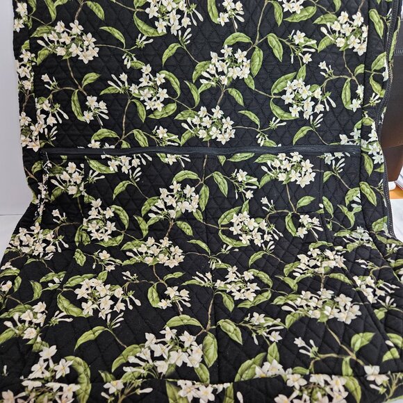 Vera Bradley Garment Bag Jasmine Floral Black White Green Retired 2003 Cottage - Picture 12 of 16